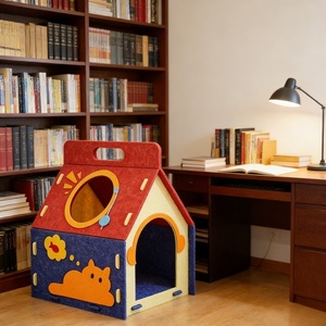 Túnel Rascador para Gatos de Fieltro con Diseño de Dibujos Animados, Ecológico, Desmontable, Lavable, Cama para Gatos Fácil de Guardar y Mantener - Product Image 1