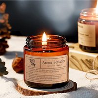 High-End leere 100ml 250ml Kerzen gläser Bernstein gläser mit silbernen goldenen schwarzen Aluminium deckeln