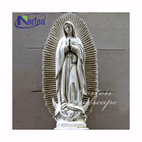 Sculpture de la Vierge Marie en marbre blanc, sculpture religieuse catholique en pierre naturelle, décoration de jardin, décoration extérieure, décoration intérieure