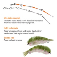 Edelstahl Gelenkiger Fischgräten-Schwanz Schaft für Salzwasser-Streamer Finesse Changer Fliegenbindematerial