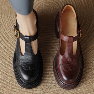 Fabbrica di alta qualità alla moda in vera pelle tondeggiante <span class=keywords><strong>Mary</strong></span> <span class=keywords><strong>Jane</strong></span> pump <span class=keywords><strong>scarpe</strong></span> con tacchi alti da donna - Product Image 4