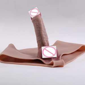 Pantalones de silicona con dildo hueco de simulación para hombre, de una pieza, para alargamiento y engrosamiento del pene. - Product Image 1