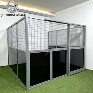 Temporary Galvanized Horse Stall Equine Steel Doors Horse Barn With Hdpe For Horse Racing Resting