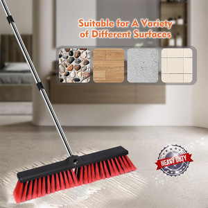 Floor <strong>Scrub</strong> Brush Long Handle Cleaning Brush Stiff Bristle Shower Scrubber for Cleaning <strong>Patio</strong> Bathroom Garage Kitchen Wall - Product Image 2