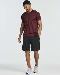 T-shirt de sport pour homme à manches courtes, séchage rapide, coupe ajustée, col rond, couleur unie, personnalisable avec logo, vêtements de sport décontractés pour l'entraînement - Product Image 5
