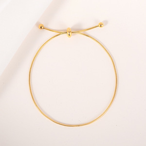Bracelet minimaliste en or en forme d'os de serpent, chaîne réglable, bijoux géométriques pour femmes - Product Image 3