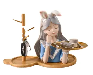 Hot sale grand rabbit girl home decoration lovely girl ornaments birthday gifts for girls