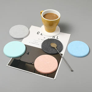 Sous-verres créatifs en céramique ronds blancs, noirs, bleus, verts, roses, gris, absorbants, antidérapants, séchage rapide, napperons de table, origine Suzhou - Product Image 2