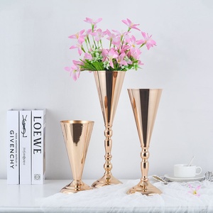 Wedding Decoration Props <strong>Flower</strong> Stand Centerpiece Tall Metal Trumpet <strong>Vases</strong> for <strong>Flower</strong> Arrangement - Product Image 1