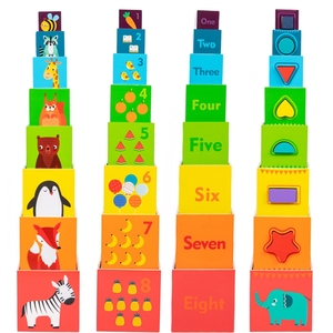 HOYE CRAFT Educational <strong>Number</strong> Wood <strong>Blocks</strong> Toys Nesting and <strong>Stacking</strong> <strong>Blocks</strong> Wooden <strong>Stacking</strong> Game for Kids - Product Image 3