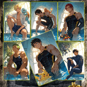 Póster <span class=keywords><strong>de</strong></span> <span class=keywords><strong>One</strong></span> <span class=keywords><strong>Piece</strong></span> y Pokémon, Tarjeta Coleccionable, Pikachu, Luffy, Caja Misteriosa, Figura <span class=keywords><strong>de</strong></span> Acción, Venta al Por Mayor para Tiendas Otaku - Product Image 5