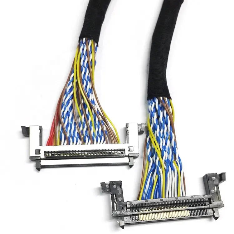250Mm/450Mm Mit Haken Lvds Kabel Fix-30P-D8 Fix 30Pins D8 Doppel 2Ch 8Bit 1,0 Mm Abstand Für 17-21 Lcd Display Panel Controller