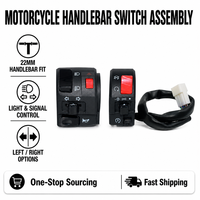 Ensemble de commande de guidon de moto 22 mm pour phare, klaxon, clignotant avec faisceau de câblage et 1 interrupteur MOQ, outil automobile