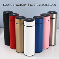 Bouteille isotherme intelligente JUNVOY personnalisée de 500 ml en acier inoxydable 304 avec affichage LED de la température et infuseur à thé
