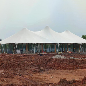 Carpa Redonda de Cristal para Eventos, Gazebo de Membrana Blanca Impermeable, Construcción Modular de Aleación de Aluminio para las Cuatro Estaciones - Product Image 5