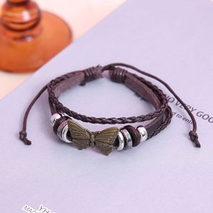 Nuovo Braccialetto in Lega Intrecciata Stile Vintage, con Mano di Hamsa e Farfalla, Cinturino Regolabile - Product Image 4