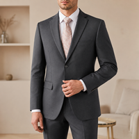 Costume de cérémonie homme 2 pièces, smoking de marié bleu marine, coupe ajustée, simple boutonnage, tissu TR, sur mesure, pour affaires