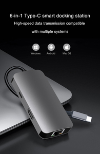 Tốc Độ Cao <span class=keywords><strong>USB</strong></span>-C Docking Station Với <span class=keywords><strong>100</strong></span> Megabit Mạng Hub <span class=keywords><strong>USB</strong></span> 3.0 SD TF Card Reader <span class=keywords><strong>Adapter</strong></span> 4K Cho HDMI <span class=keywords><strong>Adapter</strong></span> - Product Image 2