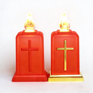 <b>Indoor</b> Cemetery Tombstone LED <b>Decorative</b> Light <b>Halloween</b> Church Prayer Light Plastic AA Battery Built-in Security Hot Selling - Product Image 5