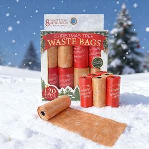 Bolsas para Excremento de Perro Ecológicas y Duraderas con Tema Navideño, Material HDPE a Prueba de Fugas - Product Image 1