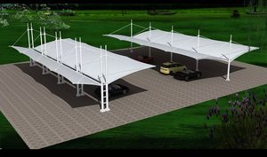 Cubierta de PVDF para Estructura de Acero de Alta Gama, Toldo para Estacionamiento de Autos Individual o Doble, Resistente al Viento, para Escuelas, Parques y Almacenes - Product Image 6