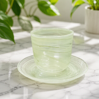 Service de table en verre blanc laiteux à motif tourbillonné, assiette, bol, tasse pour la décoration de la table à la maison