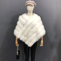 Cape en Vraie Fourrure pour Femme, Poncho Gilet Manteau Veste Tendance en Fourrure de Renard, Châle en Fourrure Naturelle, Cape Triangle pour Mariage Fête