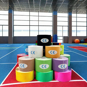 Cinta de muñeca de algodón colorida de 5cm x 5M de ancho, cinta de kinesiología, vendaje elástico para el cuidado de la salud, impermeable, deportes, KT, fábrica de vendaje - Product Image 2