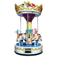Le mini champ de foire attrayant à jetons de 3 sièges monte le petit carrousel joyeux aller pour le centre commercial