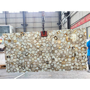 SHENGYAO 럭셔리 광택 원석 준 보석 천연 회색 마노 돌 큰 석판 - Product Image 1