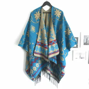 Winter Nepal sun flower Tibet national tourism double-sided split big Cape shawl ladies poncho scarf cloak