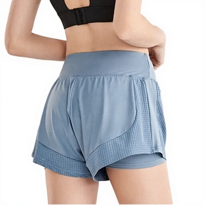 Short de sport taille haute respirant à séchage rapide en Spandex/Polyester avec poches, élastique, pour la gym, la course, le yoga et le quotidien - Product Image 4