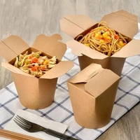 Bol à nouilles rond en papier personnalisable, différentes tailles, pour plats chauds à emporter