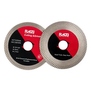 Raizi-disco de corte y molienda de diamante Turbo, hoja de sierra para corte de azulejos de porcelana, 115/125mm, malla fina