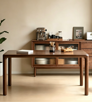 Table de salle à manger rectangulaire en bois de luxe léger, couleur noyer noir, table multifonctionnelle moderne pour la salle à manger, le thé et le travail à domicile