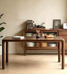 <span class=keywords><strong>Tavolo</strong></span> da Pranzo Rettangolare in Legno di Lusso Leggero, Colore <span class=keywords><strong>Noce</strong></span> Nero, Moderno e Multifunzionale per Casa, Sala da Pranzo, Tè e Lavoro - Product Image 3
