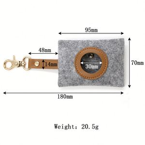 Distributeur de sacs à déjections canines en feutre léger avec porte-clés pour animaux de compagnie en extérieur - Product Image 3