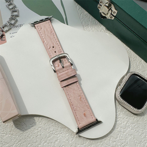 Cinturino per <span class=keywords><strong>Apple</strong></span> <span class=keywords><strong>Watch</strong></span> in vera pelle con motivo struzzo, accessorio di alta qualità - Product Image 4