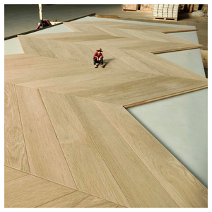 Francese Chevron AB grado europeo di quercia bianca facile installazione rovere ampia tavola pavimento in legno ingegnerizzato per Hotel - Product Image 1