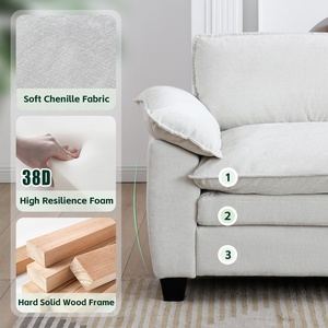 <span class=keywords><strong>Canapé</strong></span> modulaire en forme de U pour 4 personnes, <span class=keywords><strong>canapé</strong></span> moderne en tissu moelleux avec ottoman, meubles de salon - Product Image 5