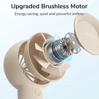 JISULIFE-Ventilateur portatif portable, mini ventilateur à 5 vitesses, design turbo, 4000mAh