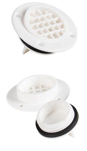 Boat Drain Plug <strong>Transom</strong> Discharge Valve Outlet Live Fish Tank <strong>Water</strong> Plug Drain White PC Fishing Boat Marine Accessories