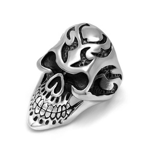 Skull Themed <b>Titanium</b> Steel <b>Ring</b> Men's Street Style Cool Jewelry SA871 - Product Image 1