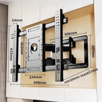 Youbei Full Motion TV Soporte Retráctil Universal LED LCD Montaje en pared Giratorio Inclinación TV Soportes Uso en la oficina