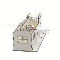 Holz-Handgenerator-Haus Physik-Experimentier-Set Physik STEAM Wissenschaftsbildung Spielzeug Zusammengebautes Kabinenmodell für Schüler