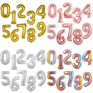 40inch numero foil balloon Oro/Argento Numero 0-9 di Cerimonia Nuziale di Compleanno Per Bambini Forniture Da Parte Del Bambino Decorazioni Doccia evento