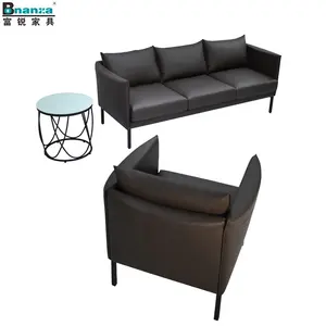 Germany brown leather BONANZA 1940`s vip design CKD TV home living room sofas furniture