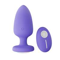 Vibrador Anal/Plug Anal de Silicona con Control Remoto Inalámbrico y Luz LED de Arcoíris, Juguete Masajeador para Masturbación Femenina y de Parejas, LEPIN