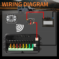 Panneau d'interrupteur de commande sans fil intégré 8 gangs, Circuit 80a, DC 12-24V, système d'interrupteur d'alimentation avec Led verte pour voiture