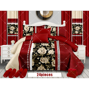 Draps de lit En bông điền Quilt <span class=keywords><strong>bedding</strong></span> <span class=keywords><strong>Set</strong></span> với rèm cửa <span class=keywords><strong>24</strong></span> cái - Product Image 1